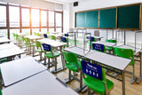 Leather Edged Menu Style Foldable Sneeze Guard School Desk Barriers
