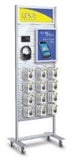 portable-double-sided-slatwall-stands with double sided graphic header