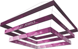 Tiered Square Trade Show Hanging Sign