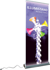 Illumistand: Illuminated Double-Sided Retractable 31.5" x 78" Banner stand