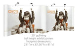 Coyote 10x20 Gullwing Pop Up Display with Lights, Cases, and Graphic Wraps