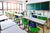 Leather Edged Menu Style Foldable Sneeze Guard School Desk Barriers 