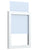 portable-double-sided-slatwall-stands with 22x28 double sided sign - showing installation