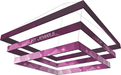 Tiered Square Trade Show Hanging Sign